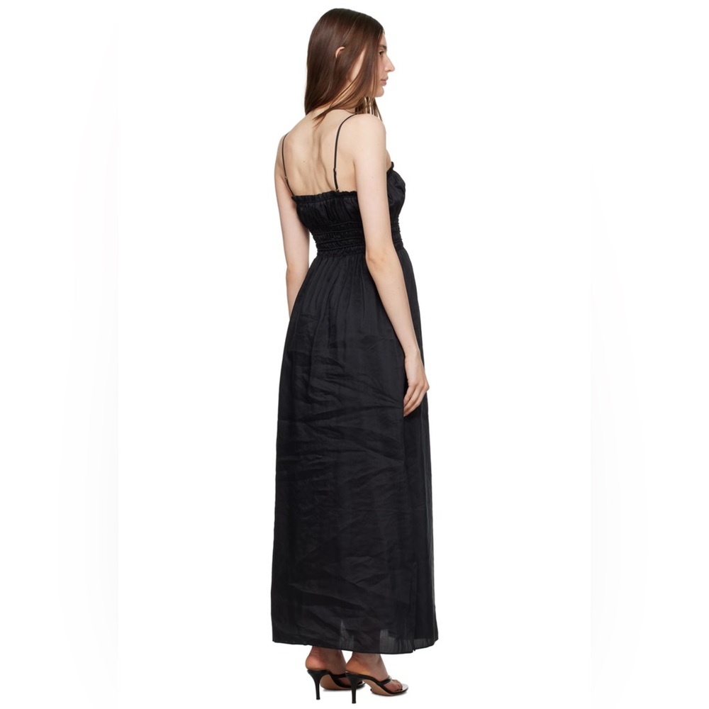 FRAME Black Corded Silk Maxi Dress - Picture 2 of 9